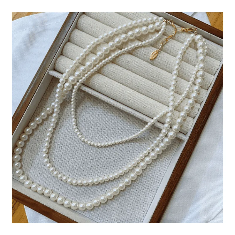 Wholesale jewelry and accessories sourced from China - pearl necklace strands in a display tray | Goodcantrading