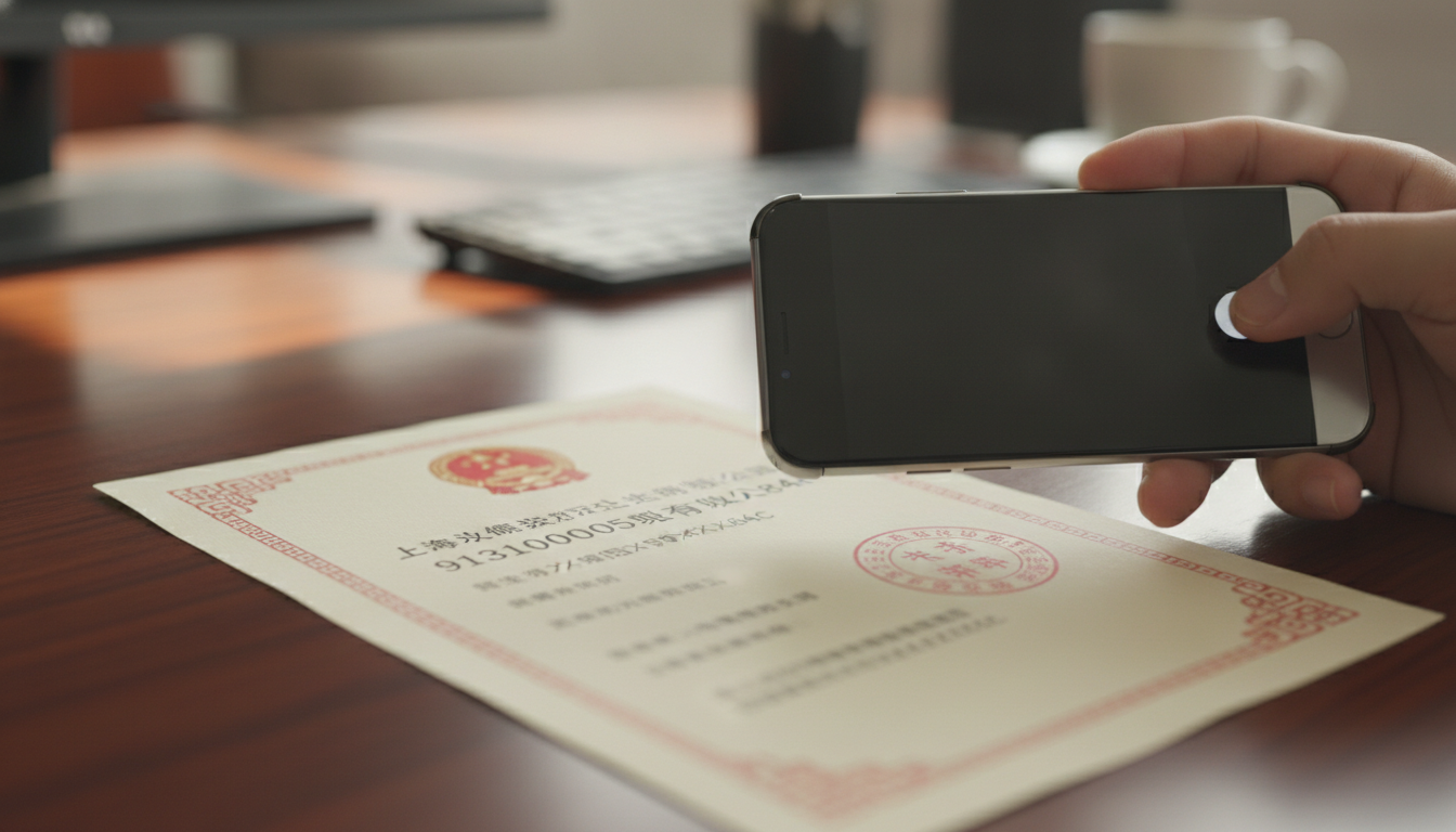 Chinese business licence showing Unified Social Credit Code for supplier verification