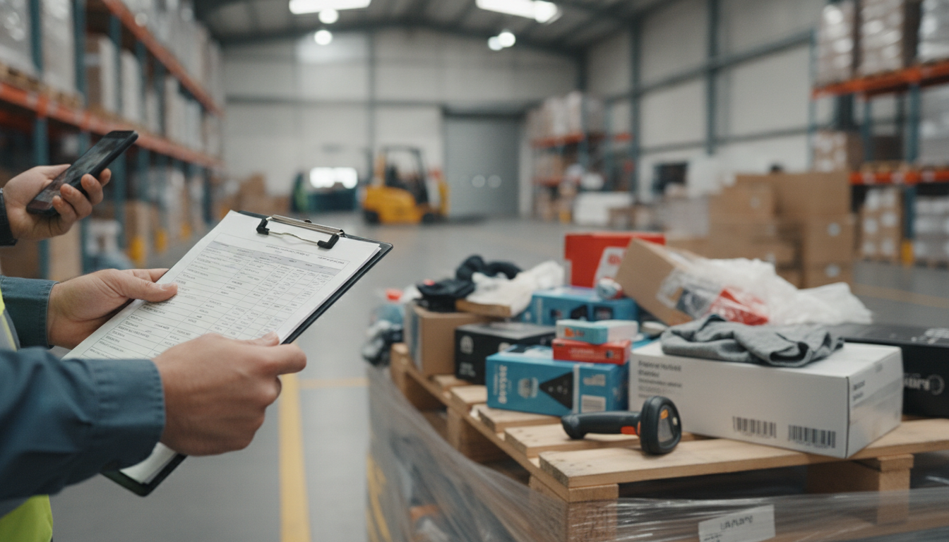 Quality control inspection of China liquidation wholesale lot with manifest verification